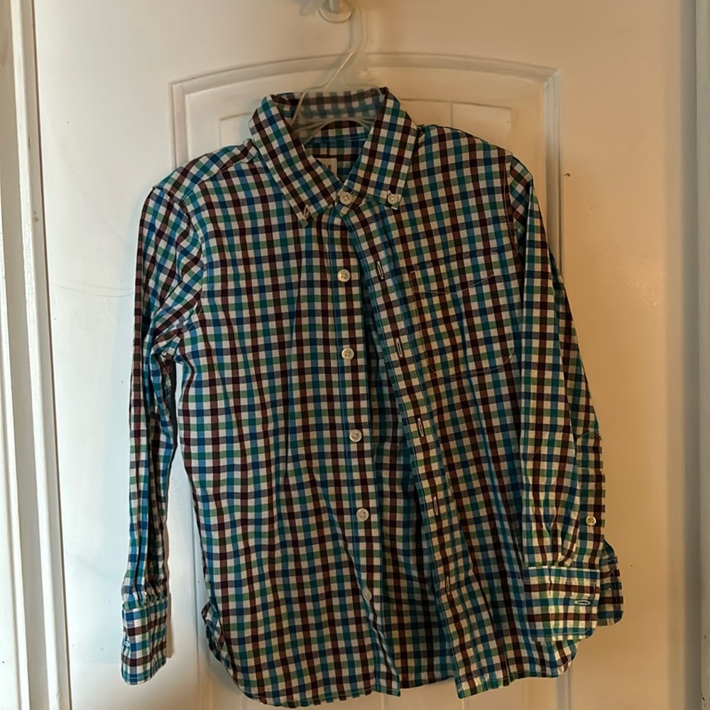 Gap Kids Boys Plaid Button Down‎ Shirt, Size Small (6-7)